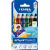 LYRA Groove Triple One, Maxi pastellone colorato 3in1, triangolare, laccato, mina 10.0mm, 6 colori assortiti, 6pz