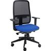 UNISIT Sedia operativa girevole con schienale in rete rivestim. ignifugo synchro Blaze Unisit blu - BLYN/BR/IB