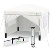 VOUNOT Gazebo 3x3m Pieghevole con 4 Parti Laterali, Gazebo da Giardino Tenda Padiglione Pop up con 4 Sacchi di Sabbia di Peso e Sacca di Trasporto, Colore Bianco