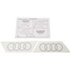 Audi - Emblema Adesivo ad Anelli, Originale Q2 - Pellicola Decorativa per la Colonna C, Colore: Argento