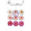 Set di 9 Fiori di carta Bianchi, Rosa e Fucsia