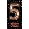 PD-Party 7060005 Lamina Palloncino Candele | Compleanno | Festa | Torta Decorazioni - 5, Rosa, 10cm Lunghezza x 5.5cm Larghezza x 1.5cm Altezza