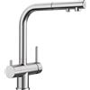 Blanco Miscelatore a 3 vie doppio comando con doccetta estraibile FONTAS-S II 1525199 finitura inox