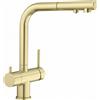 Blanco Miscelatore a 3 vie doppio comando con doccetta estraibile FONTAS-S II 1526694 finitura oro satinato