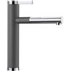 Blanco Miscelatore monocomando con doccetta estraibile LINEE-S 1518804 finitura grigio roccia/cromato