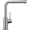 Blanco Miscelatore monocomando sottofinestra con doccetta estraibile LANORA-S-F 1526180 finitura acciaio massiccio