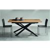 Maronese Acf Tavolo allungabile FIX con struttura in metallo e piano in legno da L.180(280) cm - Con 2 allunghe laterali