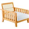 Unopiù Poltrona con schienale regolabile SYNTHESIS in teak e fibra sintetica WaProLace - Con o senza cuscino - IN PROMOZIONE FINO AL 6/07