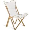 Unopiù Poltroncina pieghevole EMY con struttura in teak e telo in cotone