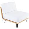 Unopiù Modulo spalla WELCOME in teak - Con cuscino di seduta e schienale