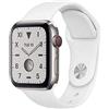 Apple Watch Series 5 (2019) | 44 mm | Titan | GPS + Cellular | argento | Cinturino Sport bianco