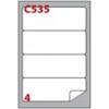 MARKIN Etichette bianche Copiatabu C535 laser/inkjet - angoli arrotondati - 4 et./foglio - cf. 100 ff Markin 190x61 mm