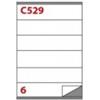 MARKIN Etichette bianche Copiatabu C529 laser/inkjet - 6 et./foglio - conf. 100 fogli Markin 210x48 mm - X210C529