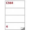 MARKIN Etichette bianche permanenti Copiatabu C564 laaser/inkjet - 4 et./foglio - conf. 100 fogli Markin 210x74,25 mm