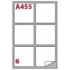 MARKIN Etichette bianche permanenti Copiatabu A455 laser/inkjet - 6 et./foglio - conf. 100 fogli Markin 99,1x93,1 mm - X210A455