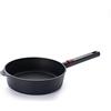 Woll Diamond Logic XR - Padella con bordo alto, induttivo, Ø 24 cm, altezza 7 cm, con manico rimovibile, adatta a tutti i piani cottura, in alluminio, resistente al forno, colore: nero