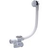 Wirquin SP5603 Colonna di scarico per vasca da bagno con sifone, cromata, bianca (Volant Et Clapet Chromé - Trop-plein Et Siphon Blanc)
