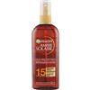 Garnier Ambre Solaire Olio Protettivo Spray, IP 15, Per un'abbronzatura dorata e uniforme, 150 ml