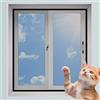 GGoty Zanzariera per gatti in rete anti-zanzara, protezione per gatti per la sicurezza dei gatti, reti da balcone antigraffio per gatti (60 x 80 cm, nero+grigio)