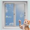 GGoty Zanzariera per gatti in rete anti-zanzara, protezione per gatti per la sicurezza dei gatti, reti da balcone antigraffio per gatti (60 x 100 cm, bianco+grigio)