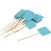 Fackelmann 31020 - Spiedini da cocktail in legno a bandiera, per aperitivi, blu, carta, legno di faggio, 12 x 4,5 cm