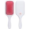 Denman Detangler Hair Brush for Fast and Comfortable Detangling, Blow Drying and Styling - Combination of D3 Styling Pins & Paddle Brush - For Women and Men (White, Red Pad), D38