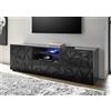 Tecno Arredo 3 Living Base TV con 2 ante e 1 Cassetto PRISMA colore nero