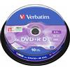 Verbatim 10 DVD+R Dual Layer 8X DL 8,5GB, in cake box - 43666