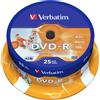 Verbatim 25 DVD-R Wide Inkjet Printable ID Brand AZO 4,7GB 16X, cakebox - 43538