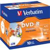 Verbatim DVD-R Wide Inkjet Printable ID Brand in jewel box (confezione 10 pz) - 43521