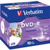 Verbatim 10 DVD+R Wide Inkjet Print ID Brand 4.7GB 16x, in Jewel Case singoli - 43508