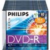 Philips 10 DVD-R 4.7Gb 120 minuti 16X in slim case - DM4S6S10F