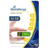 MediaRange USB nano flash drive stick paper-clip VERDE, 32GB - MR977
