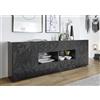 Tecno Arredo 3 Living Madia 2 ante 4 Cassetti PRISMA colore nero