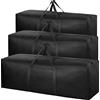 iespell 3 pacco Borsone da viaggio di grande capacità, grande Holdall pieghevole pesante 600D sacco da bagagli a tessuto di Oxford con navoni per il campeggio in movimento (nero)
