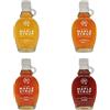 MapleFarm - Puro sciroppo d'acero. Pack degustazione 4 bottiglie da 189 ml (250 g) nelle varianti: GOLD - AMBER - DARK - VERY DARK - Pure maple syrup - succo d'acero
