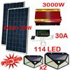 VIVALAMP Kit Fotovoltaico 2KW Inverter 3000W Pannello Solare regolatore Carica 30A camper