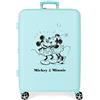 Disney Mickey & Minnie Kisses Valigia Media Turchese 48x70x26 cm ABS rigido Chiusura TSA integrata 88L 3,98 kg 4 Doppie ruote