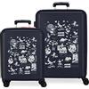 Disney Set valigie Disney 100 Special Shine Mickey Comic Blu 55/70 cm ABS rigido Chiusura TSA integrata 119L 6,8 kg Bagaglio a mano 4 doppie ruote