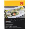 KODAK Photo Sticker Paper - Confezione da 10 fogli di carta fotografica autoadesiva, formato 21 x 29,7 cm (A4), finitura lucida, 120 gsm, compatibile con stampanti a getto d'inchiostro, colore: Bianco