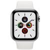 Apple Watch Series 5 (2019) | 44 mm | Acciaio inossidabile | GPS + Cellular | argento | Cinturino Sport bianco
