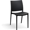 KONTE.DESIGN Set di 6 Sedie NORTH BEACH in Polipropilene Nero