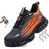 HAIMAYEE Scarpe da Lavoro Donna Puntale Acciaio 38 Scarpe Antfortunistiche Uomo Lavoro Sneakers Protettive Kevlar Trekking Ragazzi Grigio Arancione