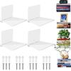 Sheeliy Mensole da Muro per Libri, Invisibili Metallo Scaffale Libreria | Bianche Moderne per Camera da Letto e Soggiorno, Scaffali Galleggianti Robusti Ufficio, Cucina, Aula, Set di 4