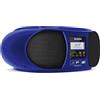 TechniSat DIGITRADIO 1990 - Stereo con radio DAB+/FM e lettore CD (streaming audio Bluetooth, presa per le cuffie, USB, AUX in, funzione di ricarica, orologio, potenza in uscita 2 x 1,5 watt), Blu