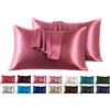 FARFALLAROSSA Set di 2 Federe in Raso 40 x 80 cm Rosa Scuro, Federa Cuscino Letto Morbida e Setosa al Tatto, Chiusura a Busta, Antiacaro e Ipoallergico, Protezione Capelli e Pelle & Antirughe