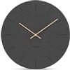 Cander Berlin MNU 2650 S XXL Orologio da parete silenzioso, 50 cm, senza ticchettio, analogico, soggiorno, moderno, vintage, grigio chiaro, lancette in legno, grande