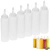 WELLXUNK Bottiglia Squeeze di Plastica, 6pcs 8oz Bottiglia per Squeeze con Tappi, Trasparente Condimento Dispenser - a Prova di Perdite e Senza BPA, per Ketchup, Senape, Mayo, Salse piccanti, Olio d'oliva