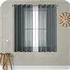 MRTREES Tende Finestre Voile Trasparenti Grigio Antracite Chiaro 2 Pezzi con Occhielli 140x160 CM Tenda a Panello Tende Corte Leggere per Camera da Letto Cucina e Interni Moderne