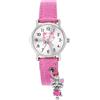 Pacific Time Orologio da polso per bambini, con ciondolo a forma di gatto sul cinturino in tessuto, rosa, analogico, al quarzo, 87255, Colore: rosa., cinghia
